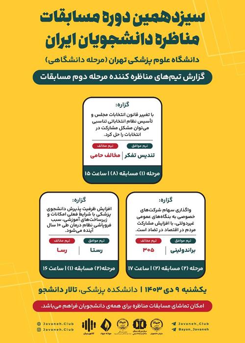 سیزدهمین دوره مسابقات مناظره دانشجویان ایران